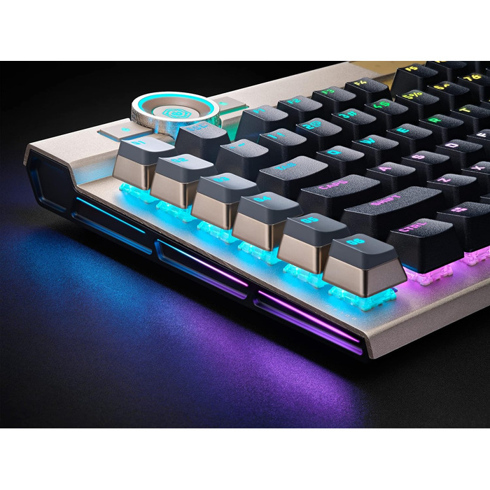 Механічна ігрова клавіатура Corsair K100 RGB Midnight Gold з перемикачами Cherry MX Low Profile, Bluetooth, сумісна з iCUE, QWERTZ DE, чорна