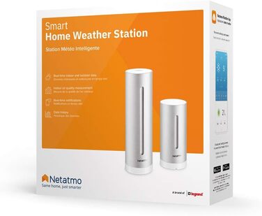 Netatmo Smart Weather Station - Wi-Fi, Radio, Indoor and Outdoor Sensor, Weather Forecast, Amazon Alexa & Apple HomeKit, Hygrometer, Air Quality, NWS01-EC, Black
