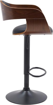 Kingston Adjustable Bar Stool with Premium Faux Leather Cushion - Walnut/Black