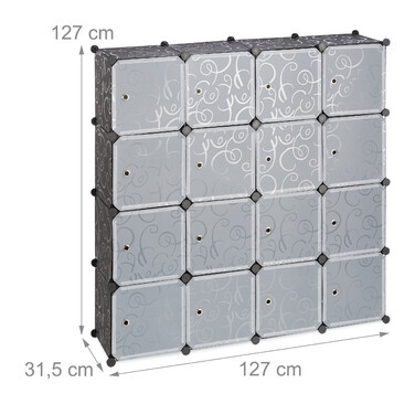 Relaxdays Plastic Storage Shelf with 16 Compartments