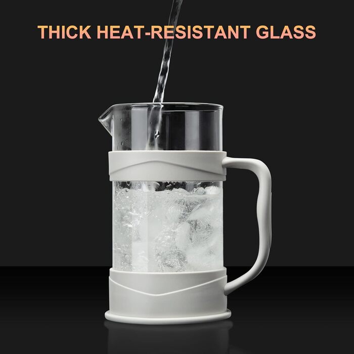 Френч-прес ParaCity 350мл з нержавіючої сталі та термостійкого скла, для холодної заварки, ідеальний для дому та подорожей