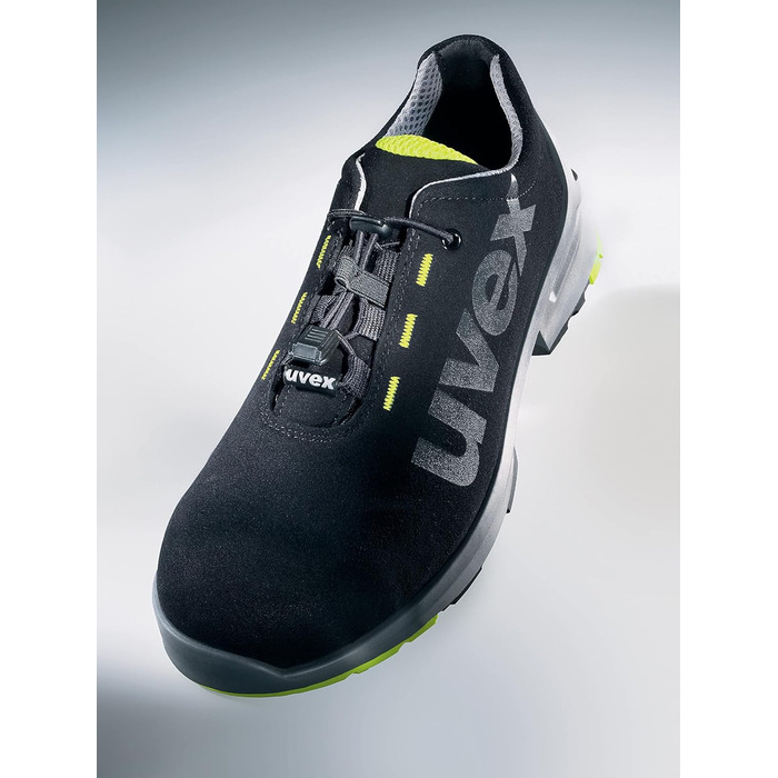 Робочі черевики Uvex 1 Halbschuh S2 SRC, чорно-лаймові, 45 EU (для жінок та чоловіків)