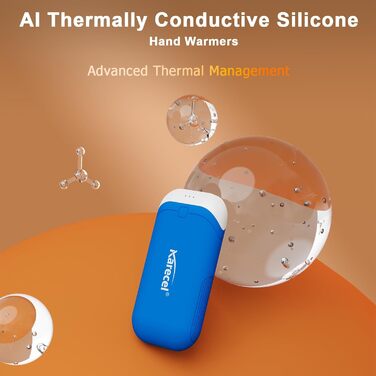 Електричні грілки для рук Karecel 2 шт. - USB перезаряджувані, 10000mAh, для кемпінгу, гольфу, на вулицю (блакитні)
