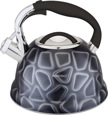 Електричний чайник Kinghoff KH-1064 з нержавіючої сталі, 2.7 л, індукційний, з свистком