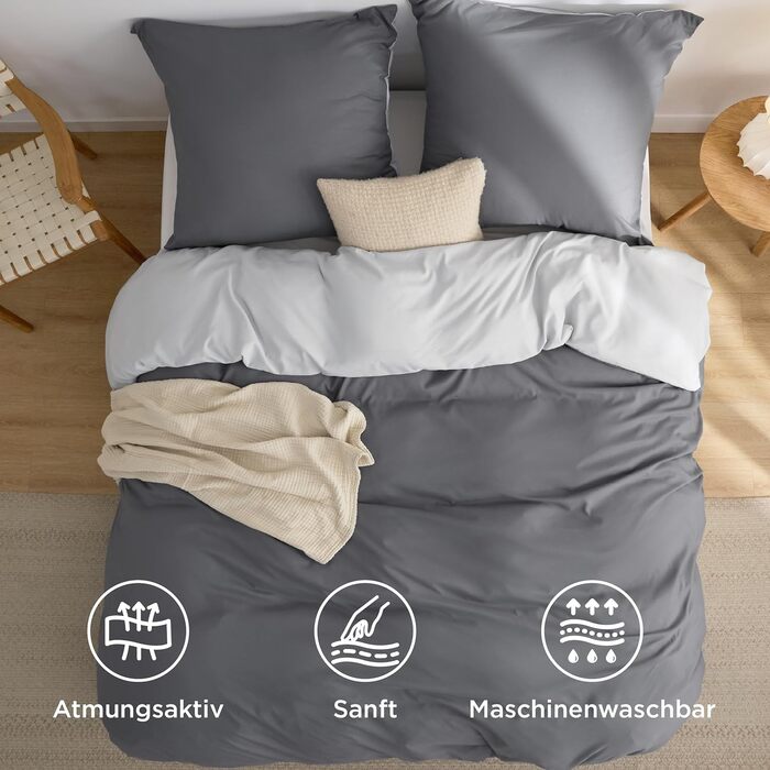 BEDSURE Комплект постільної білизни 135x200 (4 частини) - зелений ліс. 2 наволочки 135x200 см + 2 наволочки 80x80 см, комплект постільної білизни ÖKO-TEX з поліестеру мікрофібри з застібкою-блискавкою.