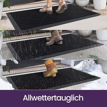 Дексі Килимок для дому та вулиці 43 x 90 см, чорний, неслизький, водонепроникний, миючий