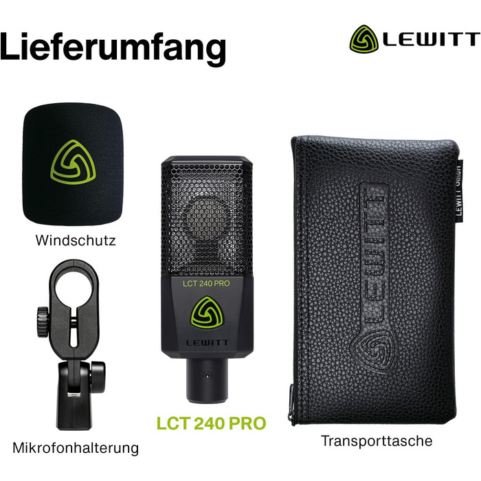 Конденсаторний мікрофон LCT 240 PRO XLR для вокалу, інструментів, подкастів та стрімінгу - професійний звук. У комплекті: мікрофонна стійка, поп-фільтр, кейс