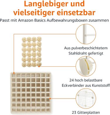 Amazon Basics Stackable Wire Grid Storage Cubes (6 Cubes, White)