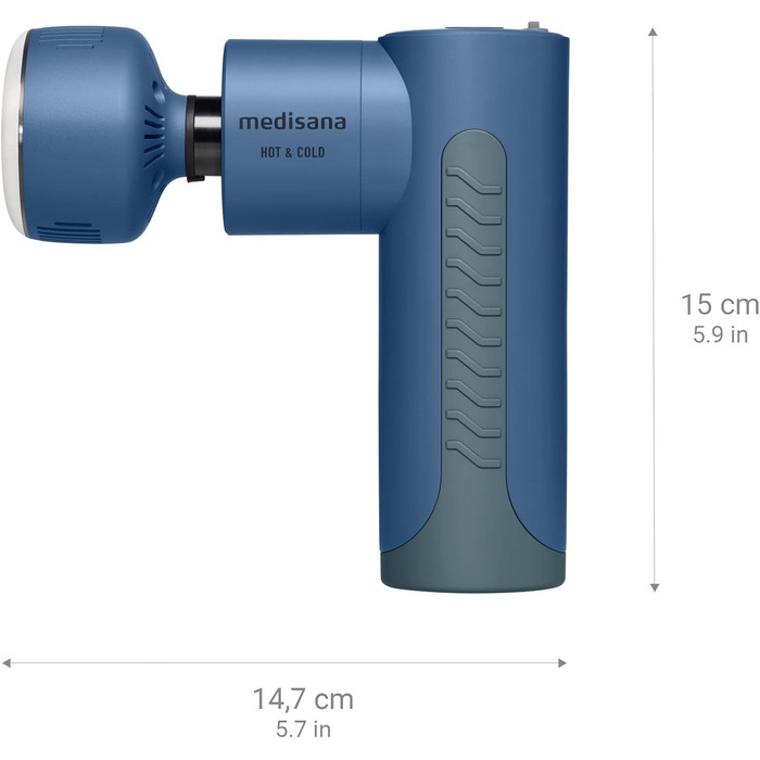 Масажер Medisana MG 200 Mini: 4 насадки, 5 рівнів інтенсивності, Hot & Cold функція