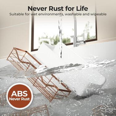 Поличка для душу Orimade без свердління, нержавіюча сталь, 5 шт. - тримач для шампуню, велика місткість, органайзер для ванної кімнати, ABS, білий