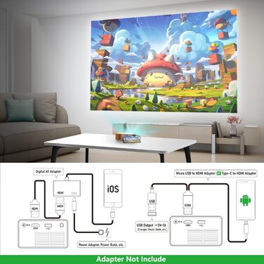 Міні-проектор YG300Pro: портативний LED-проектор для мультфільмів, дитячий подарунок, кінотеатр для дому, підтримка дзеркального відображення з кабелю