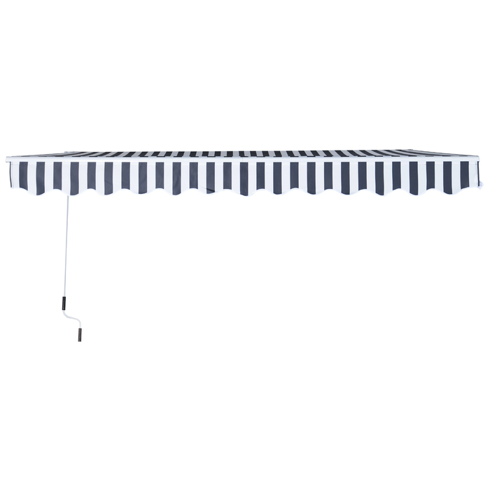 Markiza Outsunny з шарнірною консоллю та ручною кришкою 3,5x2,5м сіра та біла, сонцезахист з алюмінію та поліестеру для тераси та балкону