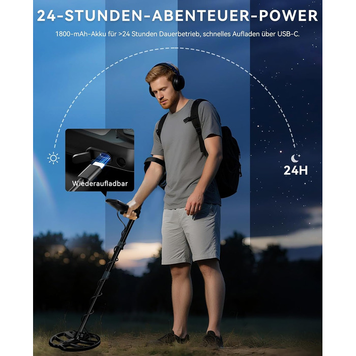 Металодетектор SUNPOW Pro Set для дорослих та дітей – професійний набір, висока точність, 4 режими пошуку, LCD-дисплей, повний комплект