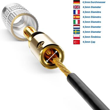 Набір бананових конекторів deleyCON 24 шт. позолочені, гвинтові, для акустичних кабелів 0.75-4.5 мм, Hi-Fi ресивери, срібні