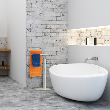 Relaxdays Standing Towel Rack White-Silver