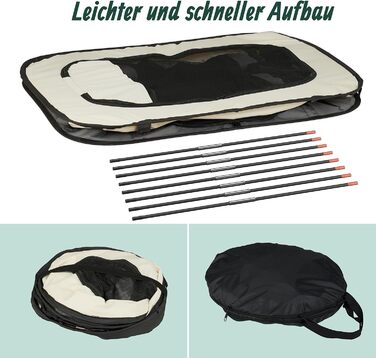 Вольєр для цуценят Relaxdays: розкладний, 43x71x55 см, для дому та вулиці, переносна конструкція, оксфордська тканина, багато кольорів