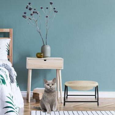 Кішка лежанка-гамак Relaxdays для котів, сталевий каркас, плюш, 25x45x42 см, бежевий/чорний