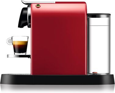 Кавова машина Krups Nespresso CitiZ XN7415, капсульна, 1260 Вт, 19 бар, резервуар 1 л, червона