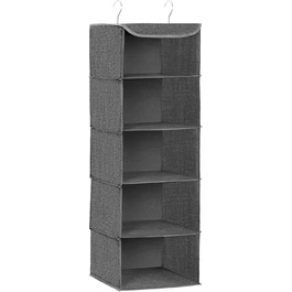 Органайзер для шафи SONGMICS, розкладний, сірий, з металевими гачками та бамбуковими вставками