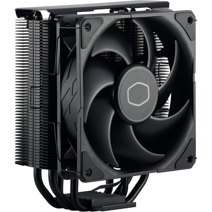 Cooler Master Hyper 212 Black - кулер для CPU з RGB підсвічуванням, LGA1700 & AM5, чорний, з 4 heatpipes