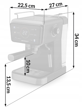Ріжкова кавомашина з капучинатором Berdsen, 20 бар, 1350 Вт