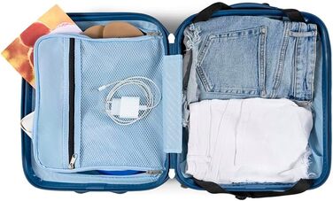 Чемодан ручної поклажі CarryOn Skyhopper з жорстким корпусом 55x35x20 см - Легкий ручний багаж TSA, подвійні колеса (Блакитний, Mini)