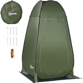 Outsunny Pop-Up Camping Shower Tent & Toilet Privacy Shelter with Carry Bag - Portable Outdoor Changing Room & Shelter - 126x124x189cm