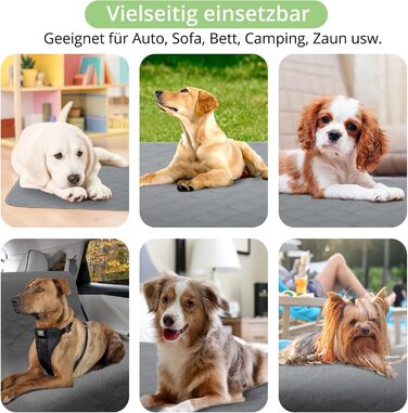 Водонепроникний килимок для собак TAIKURA, антиковзаючий килимок для тварин, міцний килимок для котів, багаторазовий. Захист для дивану, ліжка, автокрісла. Можна прати в пральній машині (темно-сірий, 76 x 190 см)