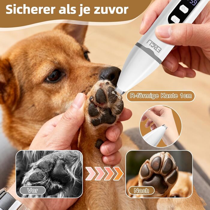 Машина для стрижки собак та котів ETACCU 4-в-1 з LED-дисплеєм, тример для лап, шліфувальник кігтів