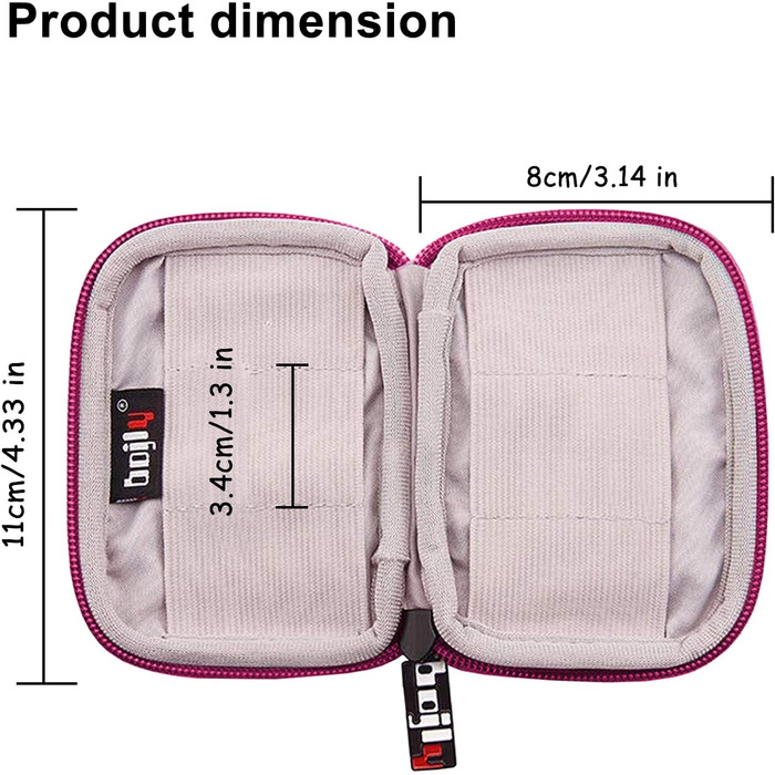 Органайзер для USB-накопичувачів та аксесуарів: водонепроникна сумка-чохол (9 відділень, чорний, рожевий)