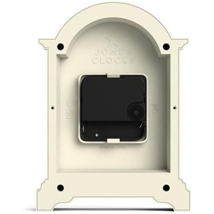 JONES CLOCKS® Bistro Table Clock | Classic Arch Design | White | Timeless style for desk, table, shelf, or nightstand