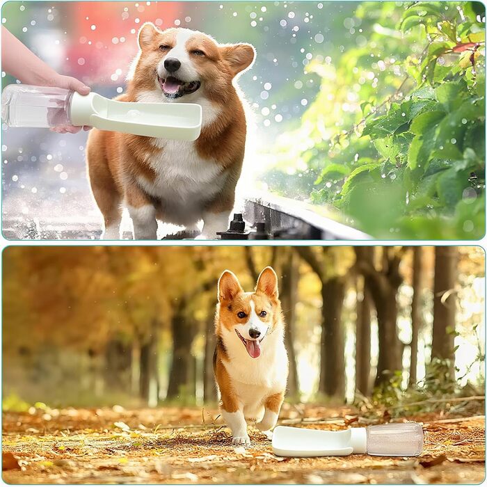 Складана пляшка для води для собак Canareen - портативна пляшка для тварин 550 мл для прогулянок, подорожей та активного відпочинку