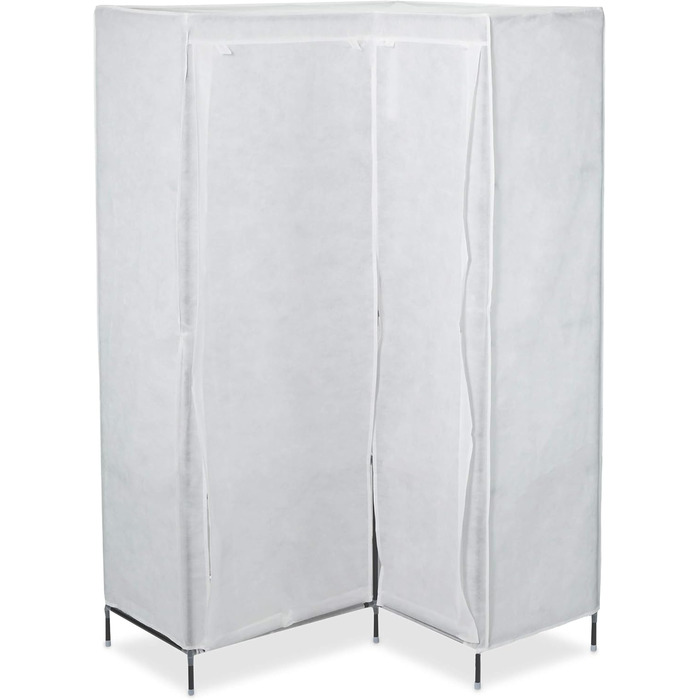 Relaxdays Corner Wardrobe, 3rd Generation, 8 Shelves, 2 Clothes Rails, Plug-in System, 2 Doors, WHD: 169x100x83 cm, white