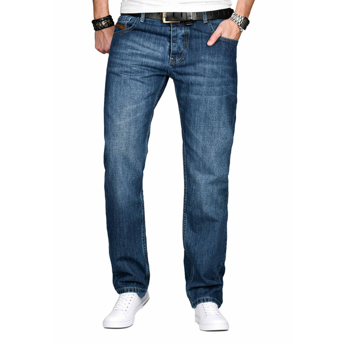 Чоловічі джинси Alessandro Salvarini Comfort Fit прямого крою, середній блакитний, 38W/32L