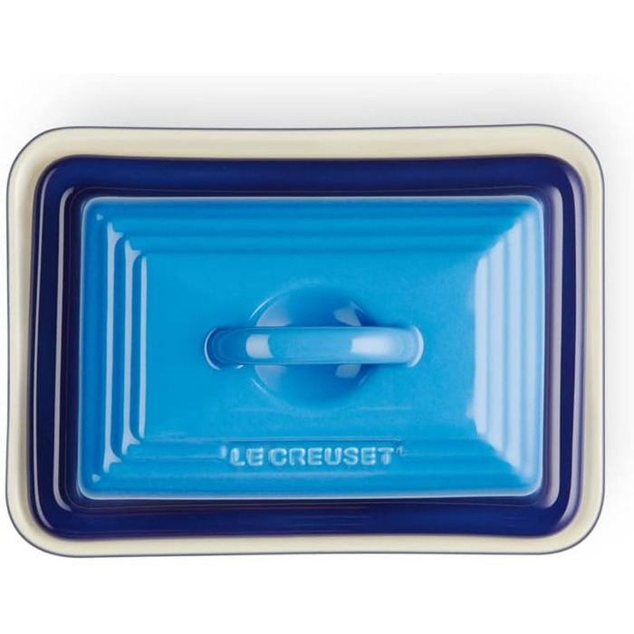 Le Creuset Stoneware Butter Dish, 900 g, 17 x 12.5 x 9 cm, Azure, 80837172200003