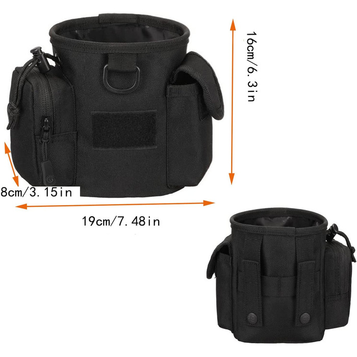 Сумка-мішечок на шнурку для дресирування собак, для полювання, Airsoft, як тренувальна сумка для цуценят, ласощів, іграшок для тварин (чорна)