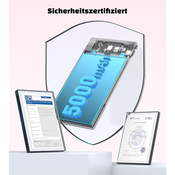 Power Bank Auskang 5000mAh Slim з кабелем для iPhone (до iPhone 14) - Рожевий