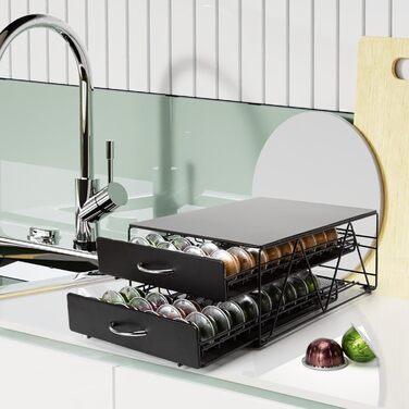 Тримач для капсул кави SYSYLY на 80 капсул, 2 ящики, сумісний з Tchibo Cafissimo, Dolce Gusto