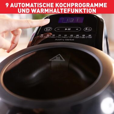 Tefal FZ7738 ActiFry Genius+ Hot Air Fryer | Air Fryer with Stirring Arm, No Shaking | 1500 W | 1.2 kg for 6 People | 9 Automatic Cooking Menus | Energy-Saving | Healthy Oil-Free Fryer | Black ActiFry Genius +