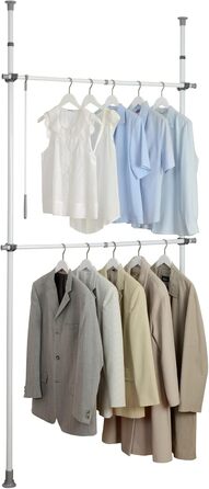 WENKO Telescopic Wardrobe System Hercules Basic (White, Single)
