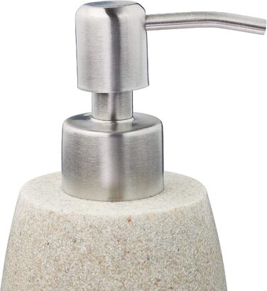 Дозатор для мила Relaxdays 300 мл, наповнюваний, для ванної/кухні, з нержавіючої сталі, пісок, полірезин