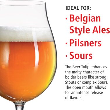 Пивні келихи Spiegelau Beer Classics 475 мл, 4 шт, кришталеве скло, бірутульпани, для пива, можна мити в посудомийній машині