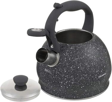 Чайник для води Klausberg з нержавіючої сталі з свистком, 2 літри, сірий (KB-7320)