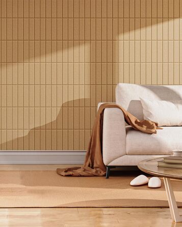 Акустичні панелі Soundsbay самоклеючі для звукоізоляції та шумопоглинання, поліестер, 30×30×0.9 см, гірчично-жовті (12 шт)