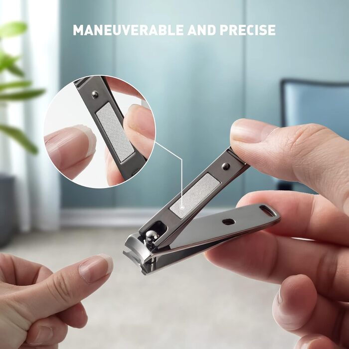 Набір кусачок для нігтів BEZOX (3 шт.) з нержавіючої сталі для товстих нігтів. Кусачки, ножиці для нігтів. Гострий та гладкий зріз. Підходить для нігтів на руках та ногах (прямі/вигнуті/скошені леза). Темно-чорний колір