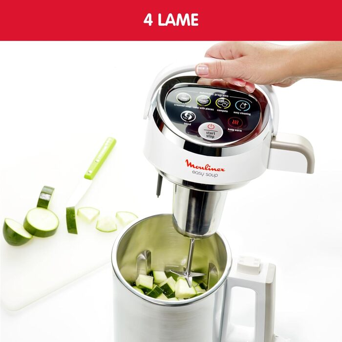 Moulinex LM841110 Easy Soup Blender Heating Mixer (57894031), Plastic, Silver