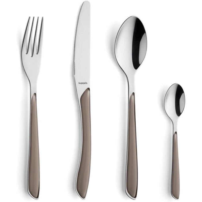 Набір столових приборів Kuppels Prisma для 6 осіб з нержавіючої сталі, рожеві ручки | 24 шт.
