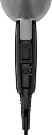 Компактний дорожній фен Grundig HD 2200 Sport & Reise, 1200 Вт, 2 режими температури та швидкості, складана ручка, сріблясто-чорний