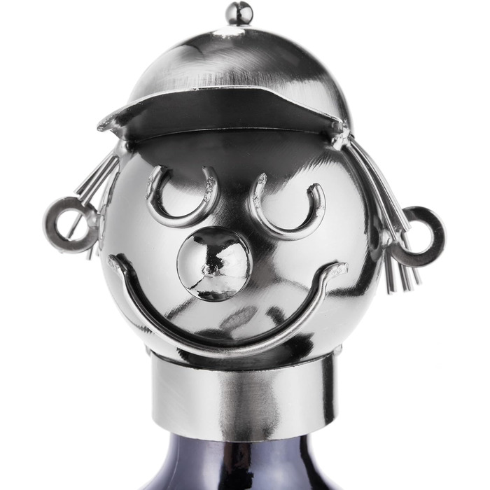 BRUBAKER Wine Bottle Holder Tennis Player Metal Sculpture with Gift Card