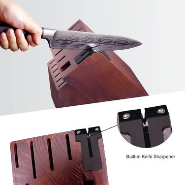 Набір кухонних ножів HOABLORN з дерев'яним блоком: професійний набір ножів для дому, кухні, приготування їжі, подарунок на весілля або новосілля